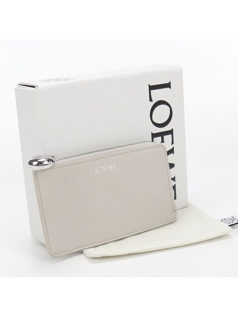 Loewe Pebble Coin Card Holder Fragment Case Purse Leather